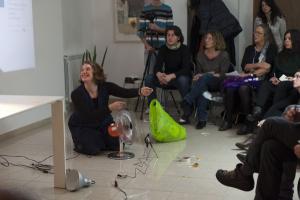 Paula Crutchlow presents make-shift at MagFest Pescara, January 2012.